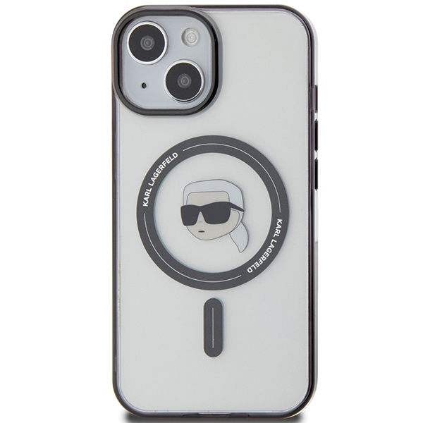 Etui Karl Lagerfeld KLHMP15SHKHNOTK iPhone 15 6.1" transparent hardcase IML Karl`s Head MagSafe Case